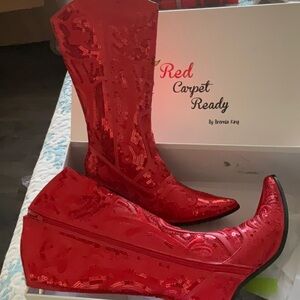 Red Sequin Women's Heels